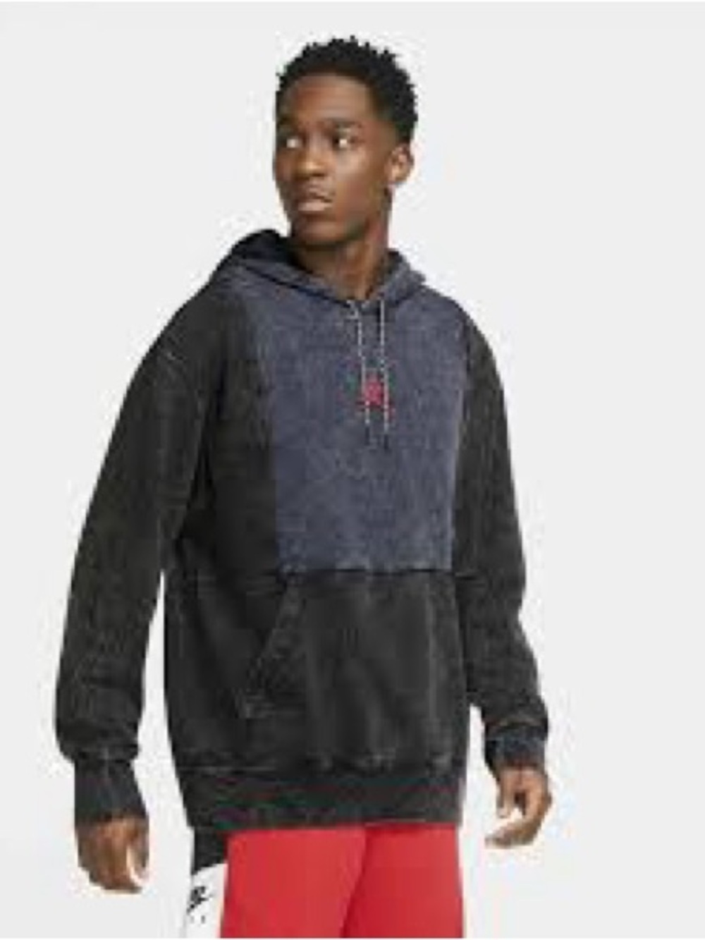 Nike Men's Jordan Legacy 1 Pullover Hoodie Black/Obsidian/Red CZ1160-010 Medium